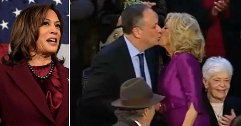 Kamala Harris Says She Hasn't Seen Video Of Husband & Jill Biden Kissing