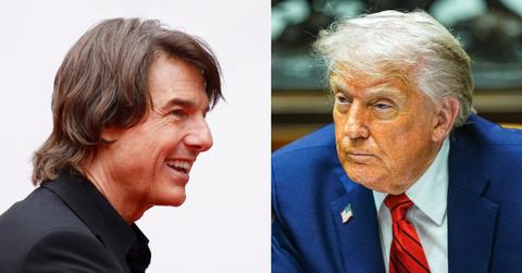 Split photo of Tom Cruise, Donald Trump