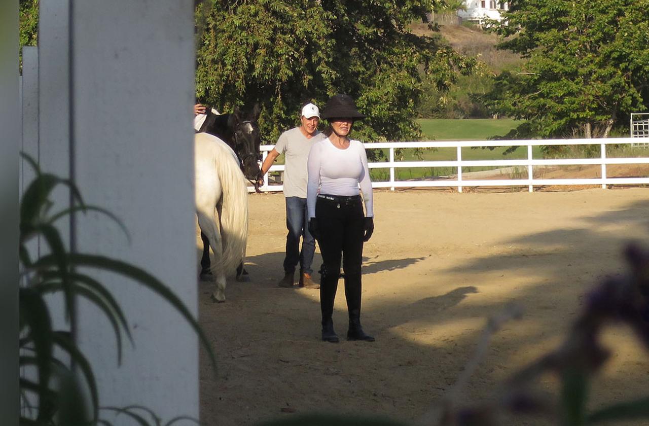 //lisa vanderpump goes horseback riding pp