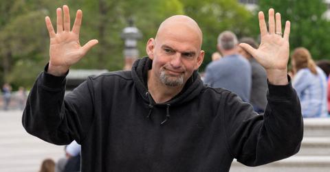 john fetterman taunts pro palestine protestors israeli flag ceasefire