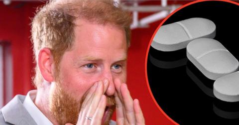 Photo of Prince Harry adn white pills