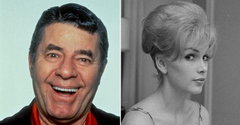 Split photo of Jerry Lewis, Stella Stevens