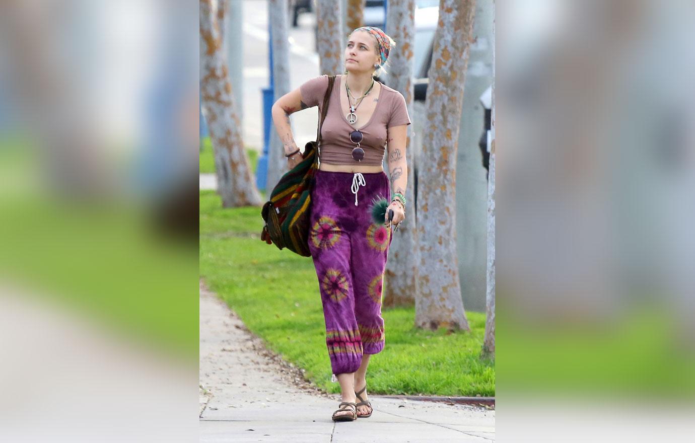 Paris Jackson Braless Nipple Rings