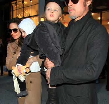 PHOTOS: Angie & Brad Take The Twins Out In NYC