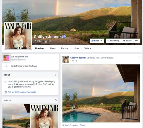 caitlyn jenner facebook page