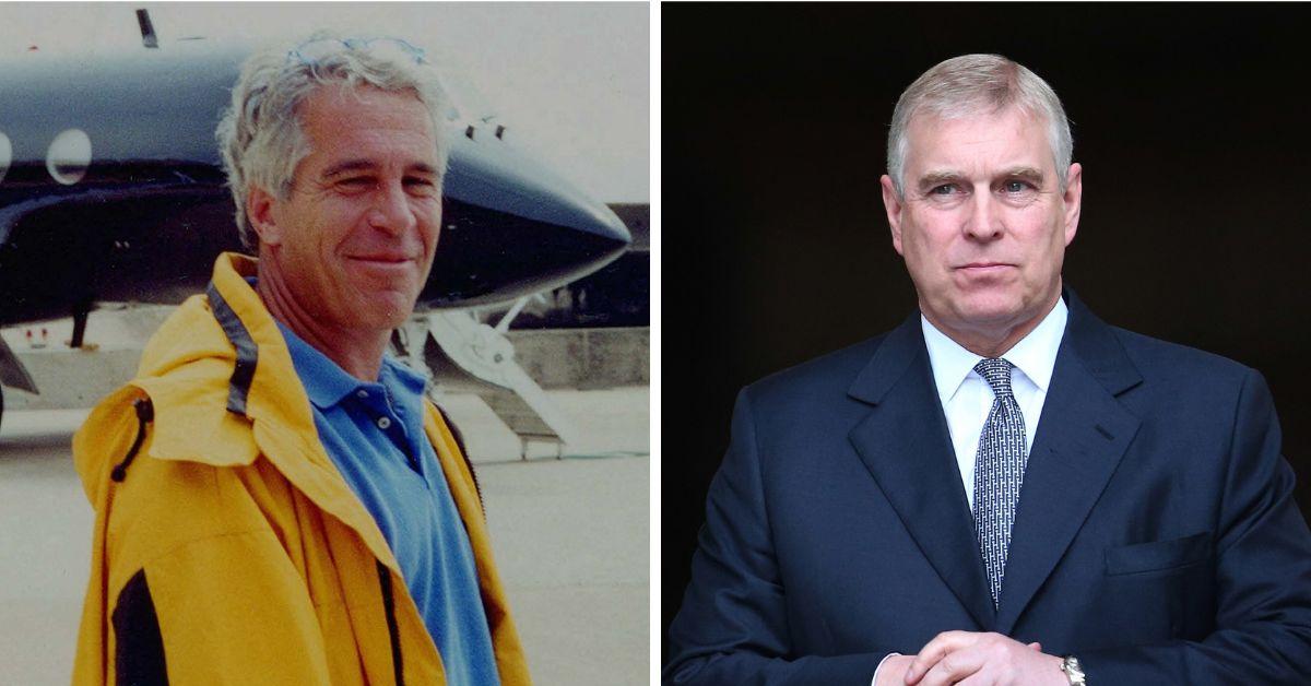 Split photos of Jeffrey Epstein and Andrew Windsor