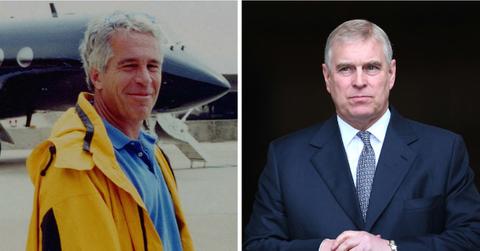 Split photos of Jeffrey Epstein and Andrew Windsor