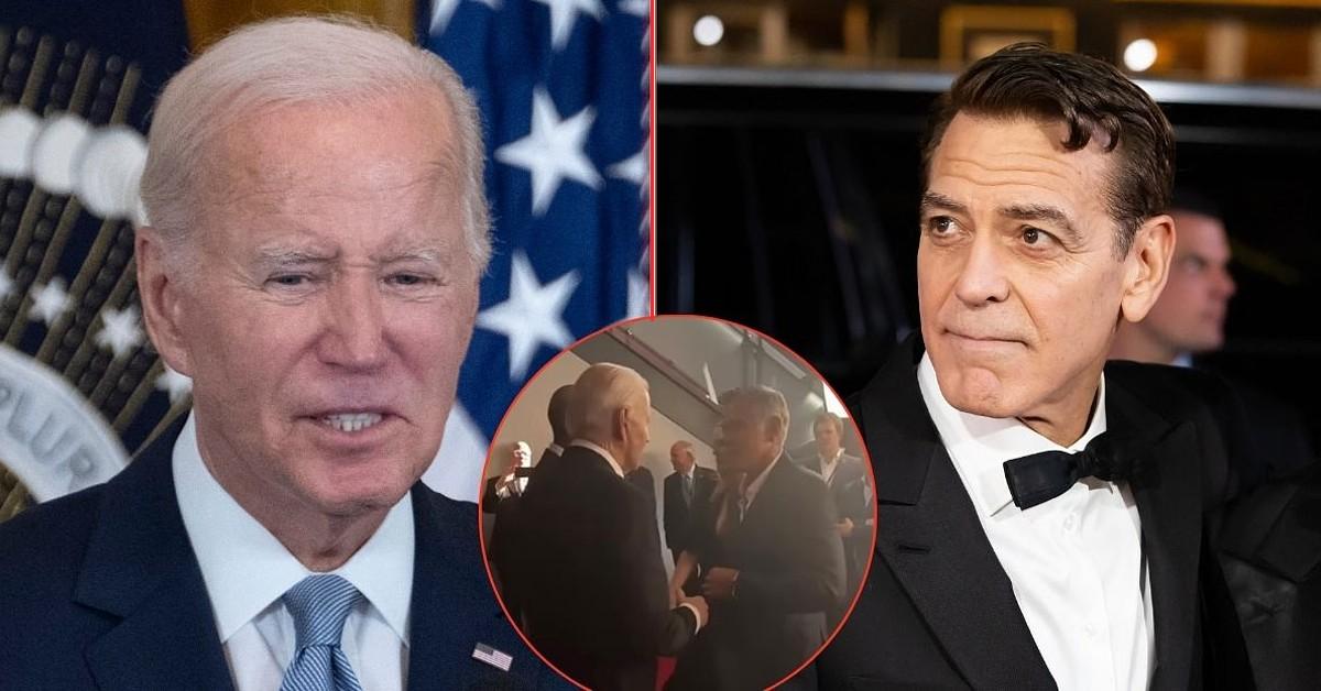 Split photo of Joe Biden and George Clooney