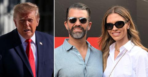 split image of Donald Trump, Don Jr and Bettina Anderson