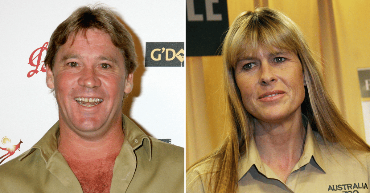 Split photo of Steve Irwin, Terri Irwin
