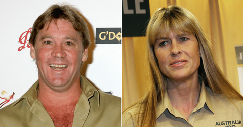 Split photo of Steve Irwin, Terri Irwin