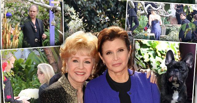 carrie fisher debbie reynolds funeral memorial celebrity arrivals