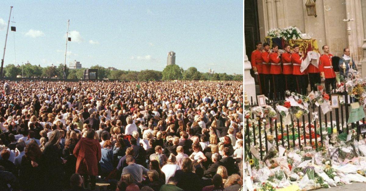 Photo of crowd for Princess Diana's funeral