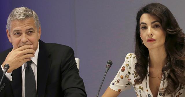 //george clooney amal clooney bomb scares pp