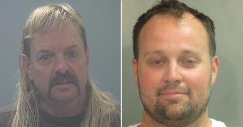 A mugshot of Joe Exotic alongside a mugshot of Josh Duggar