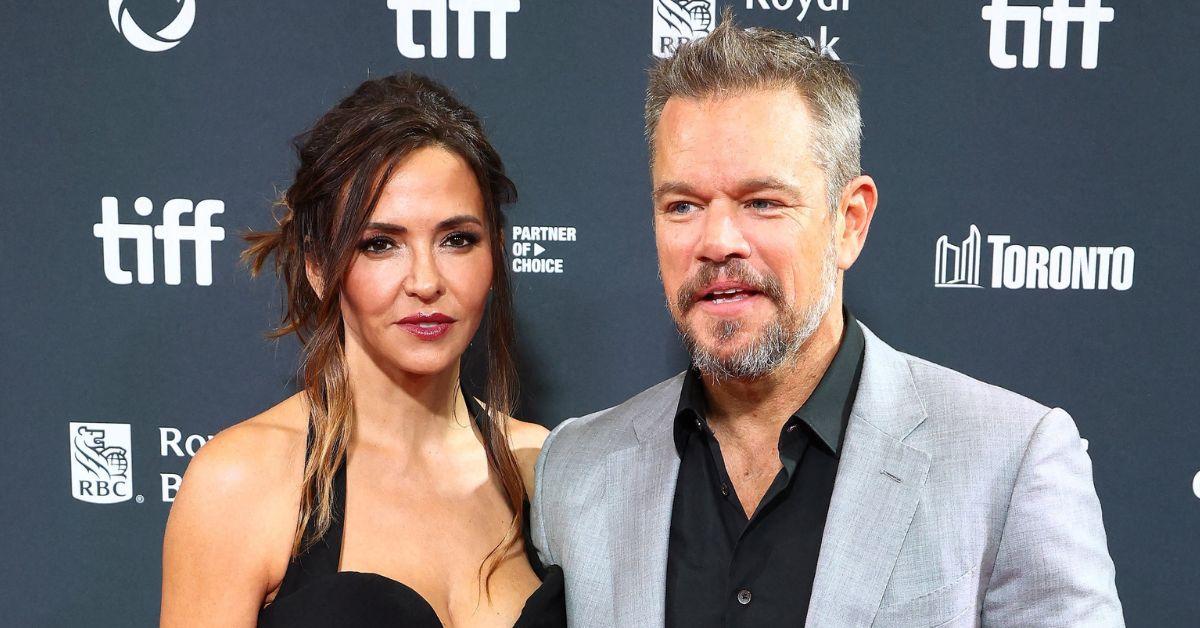 picture of matt damon and Luciana Barroso