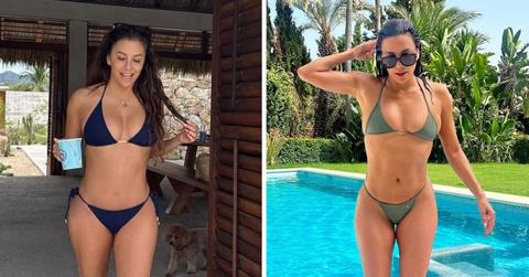 Split photos of Eva Longoria.