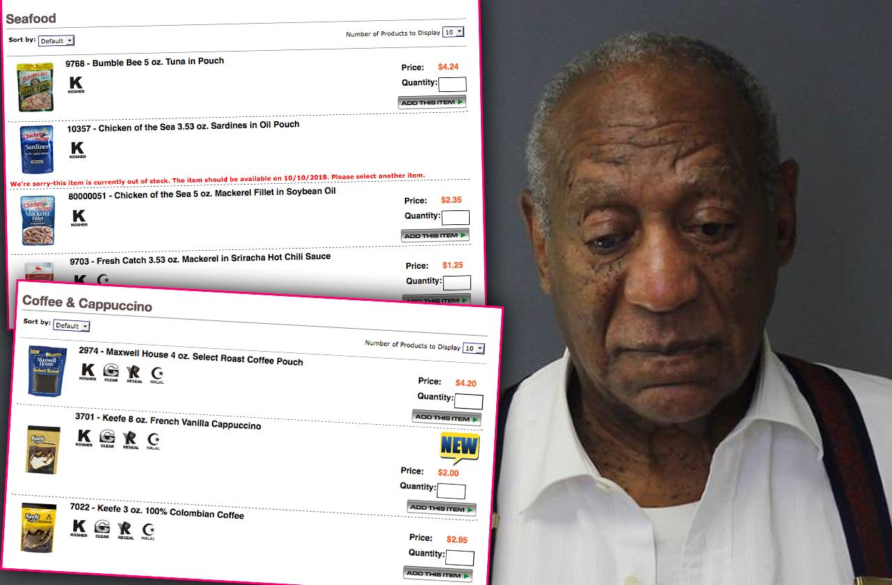 //bill cosby prison snacks commissary pp