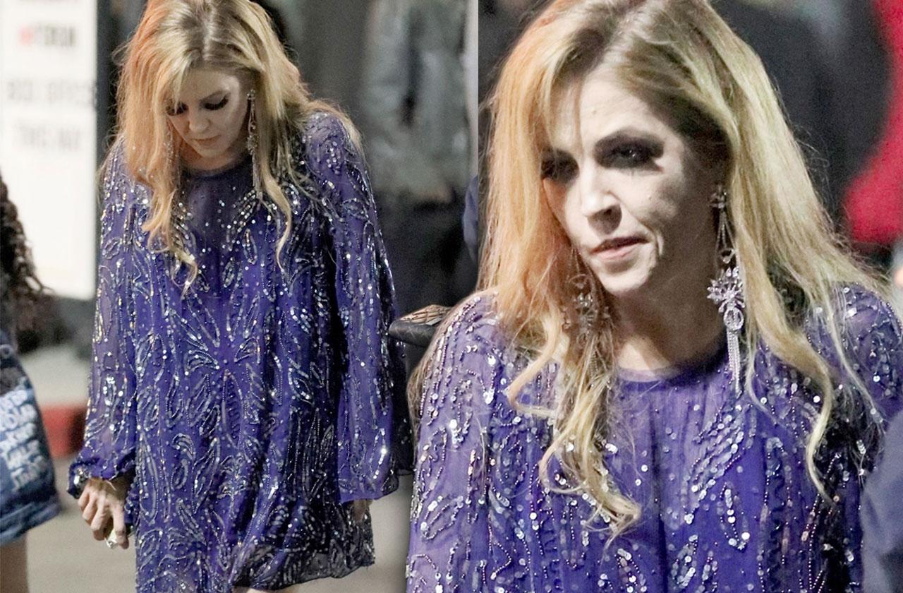 Lisa Marie Presley Guns N Roses Purple Dress