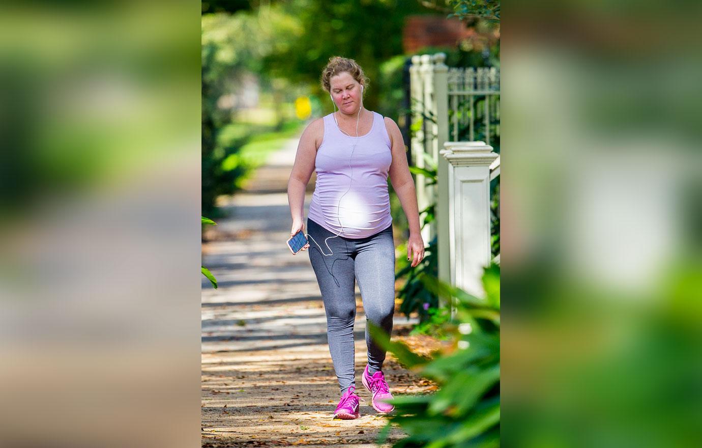 Pregnant Amy Schumer Shows Off Baby Bump During Makeup-Free Stroll