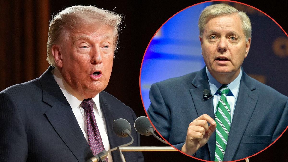 Donald Trump spoke at Lindsey Graham's memorial service on July 28.