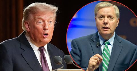 Donald Trump spoke at Lindsey Graham's memorial service on July 28.