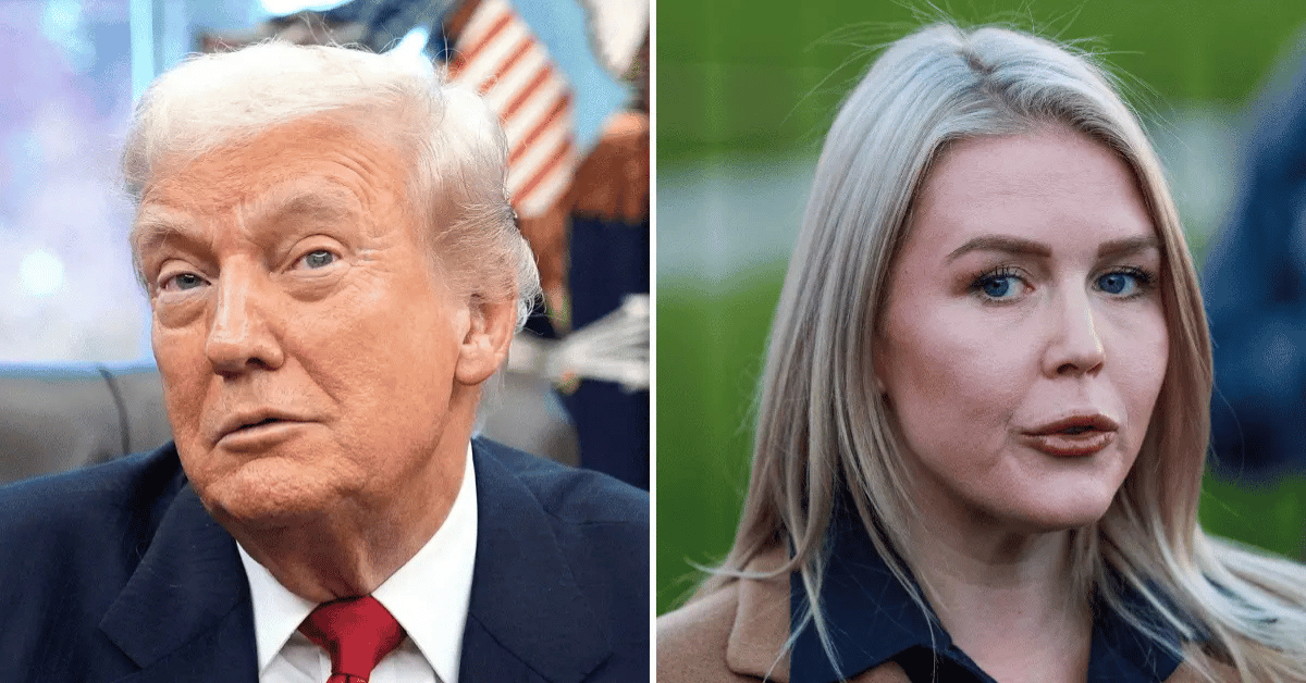 Split photo of Donald Trump, Karoline Leavitt