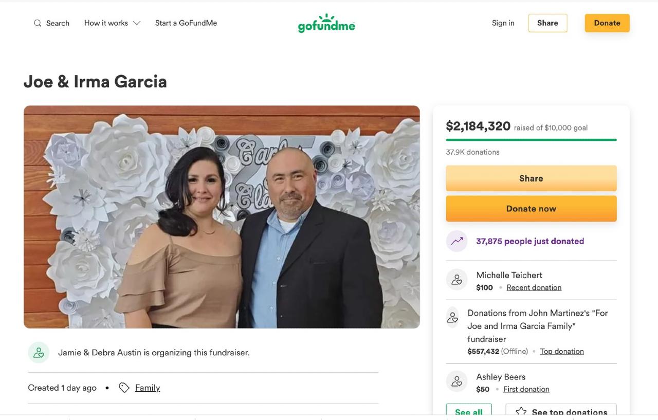 GoFundMe For Texas Victim Irma Garcia & Husband Joe Reaches $2 Million