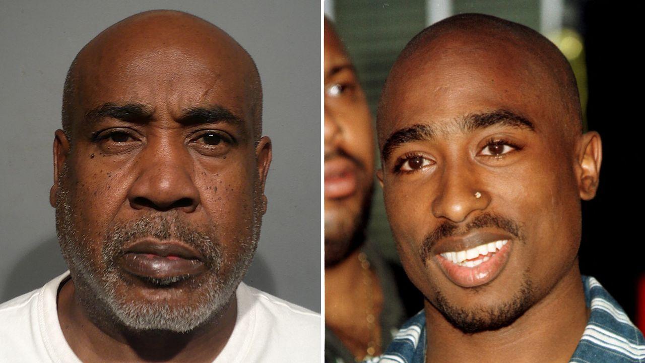A photo of Duane Davis alongside a photo of Tupac Shakur
