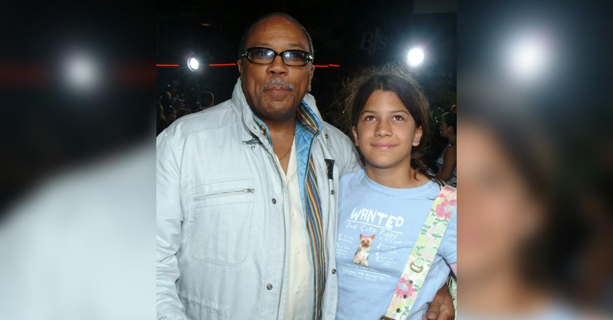 Quincy Jones with daughter Kenya in 2004.