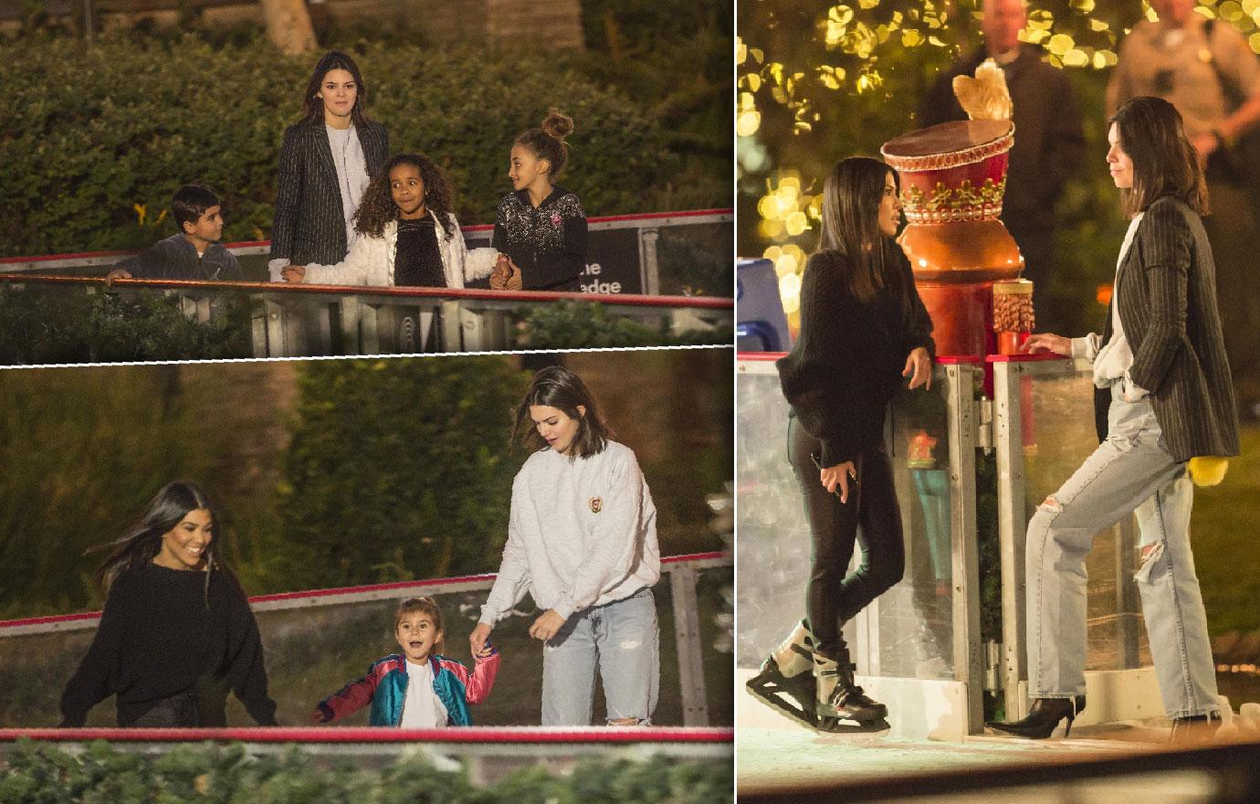 //Kourtney kardashian kendall jenner hit ice rink pp