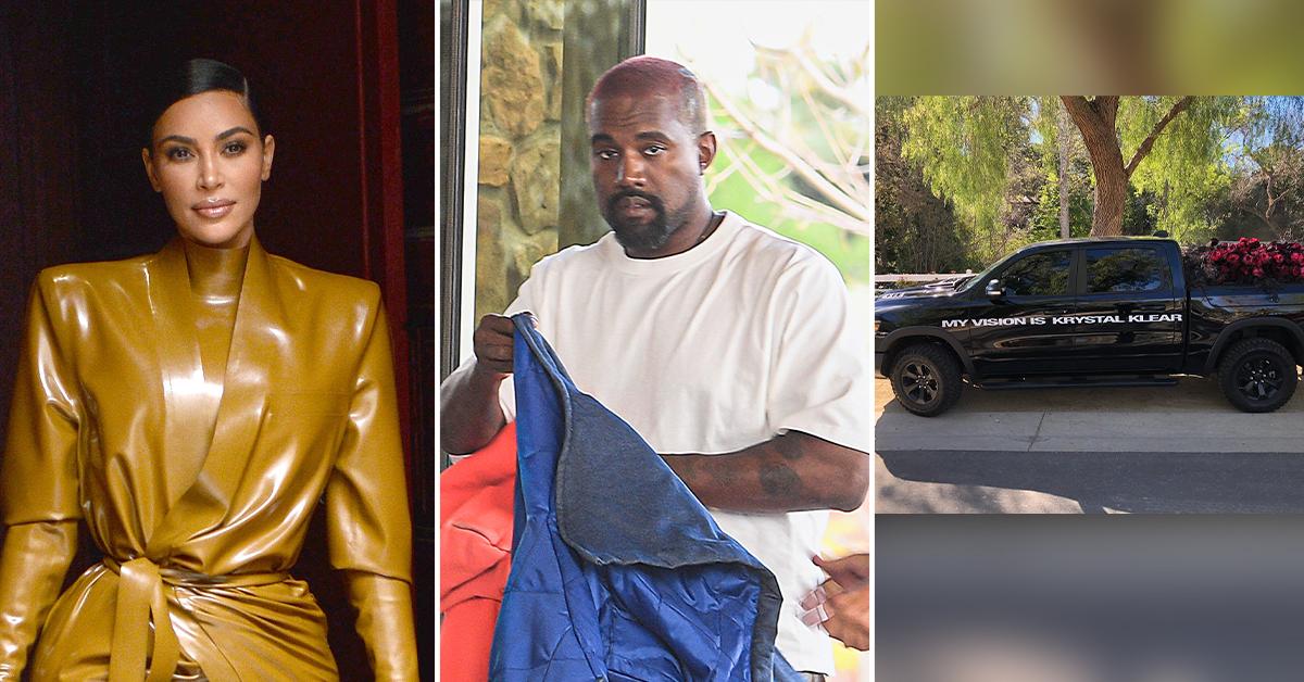 Kanye West Delivers Truck Full Of Roses To Kim Kardashian's Home On Valentine's Day