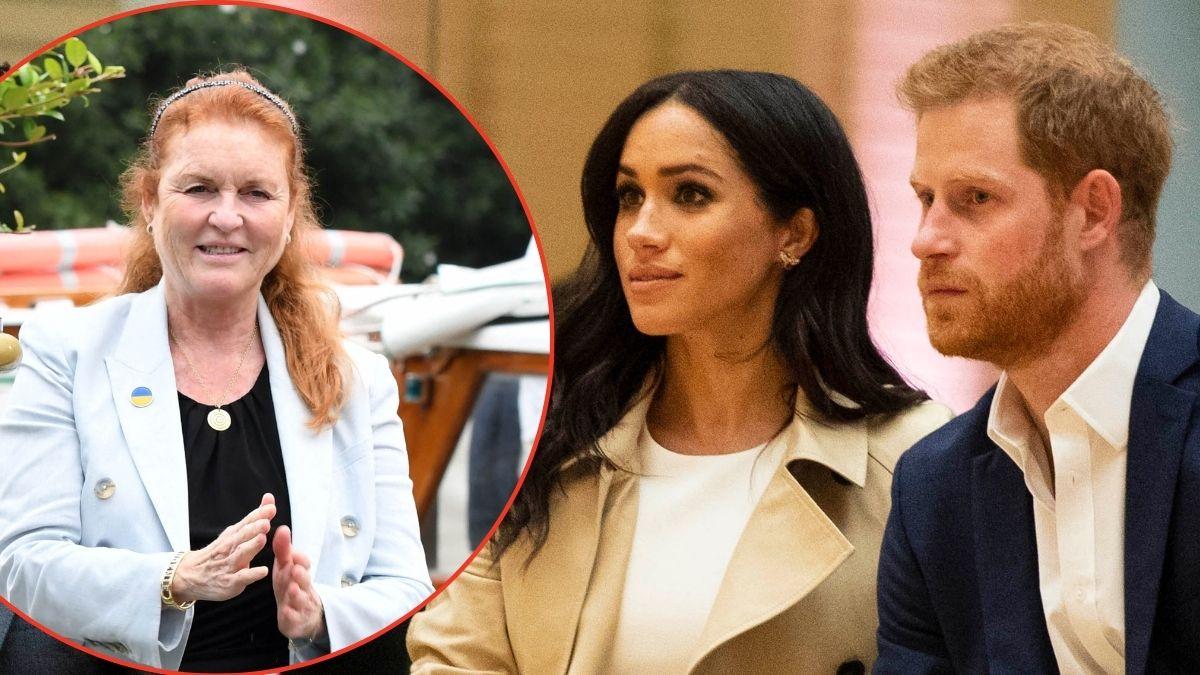 Photo of Sarah Ferguson, Prince Harry and Meghan Markle