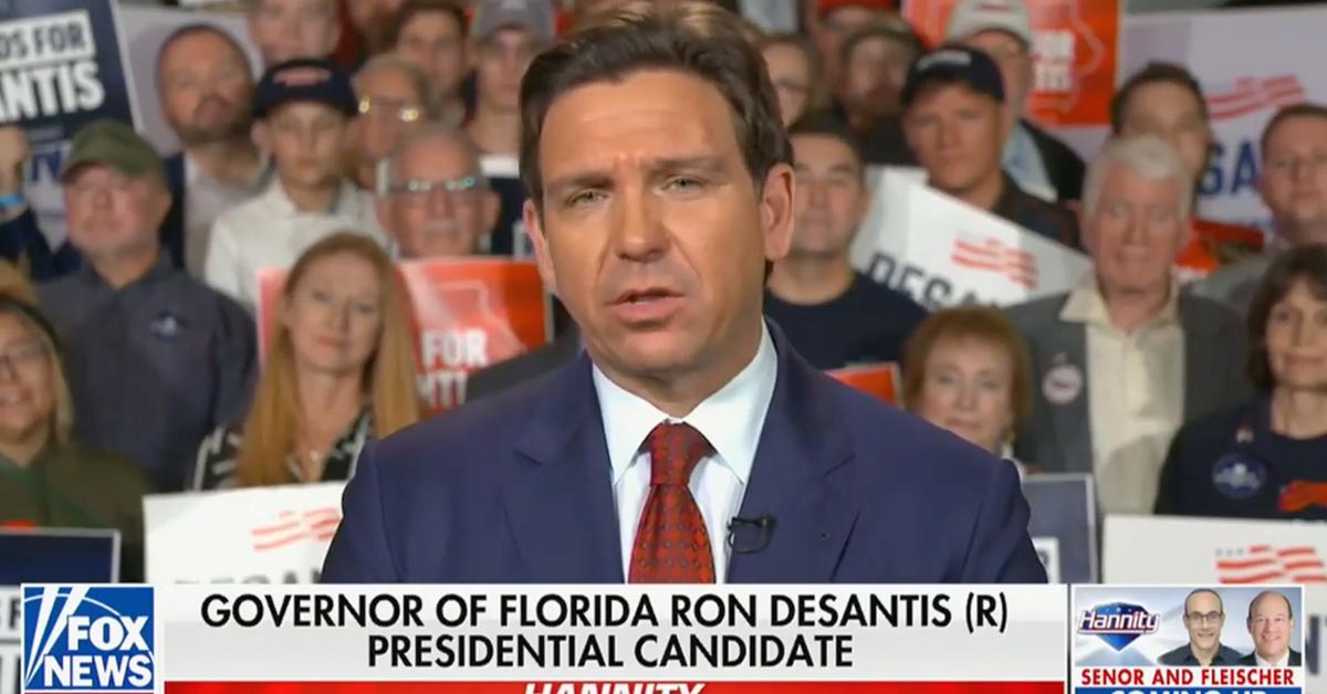 ron desantis grilled sean hannity awful poll numbers donald trump on air tense moment fox news