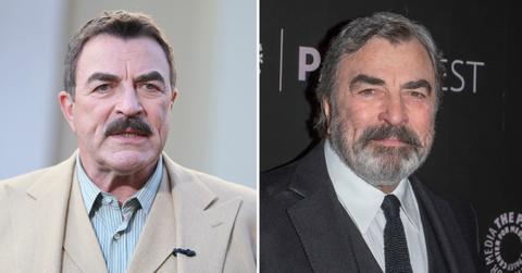 Split photo of Tom Selleck