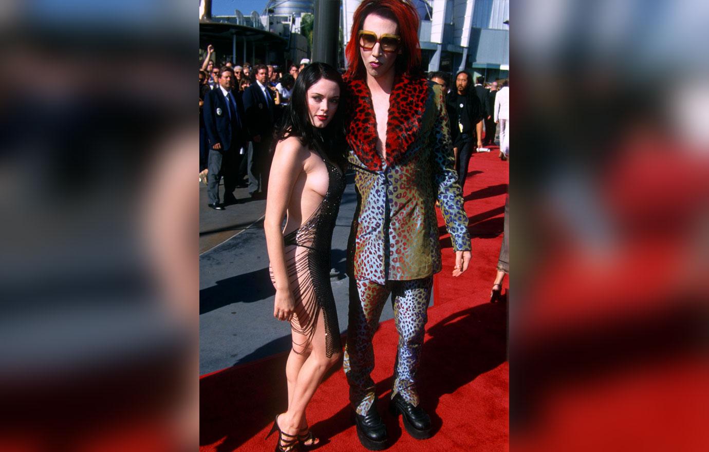 rose mcgowan and marilyn manson at mtv awards