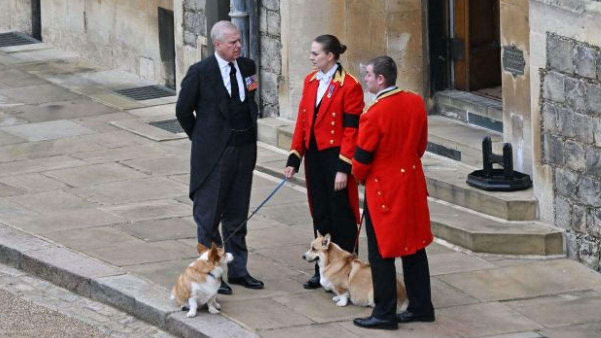 Photo of Andrew Windsor and some royal staff members.