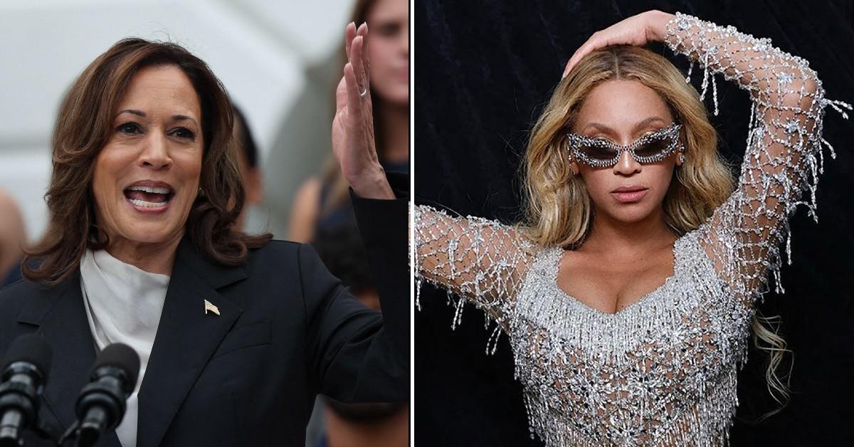 Composite photo of Vice President Kamala Harris and singer Beyoncé.