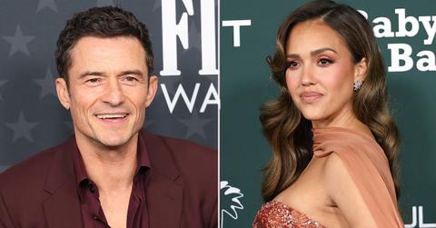 Split photo of Orlando Bloom and Jessica Alba