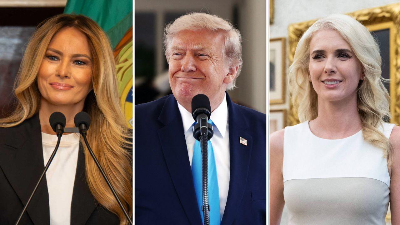 split image of Melania Trump; Donald Trump; Natalie Harp