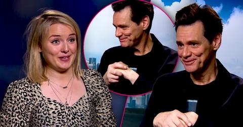 Jim Carrey looking mean, Charlotte Long of Heat Magazine, Jim Carrey Says Doing Female Reporter Is On His Bucket List