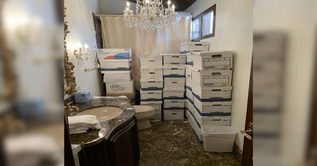 Photos of boxes found at Mar-a-Lago in 2022