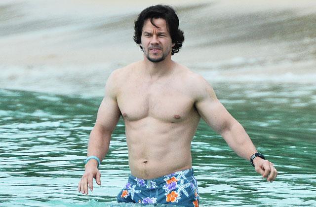 mark whalberg shirtless abs christmas barbados