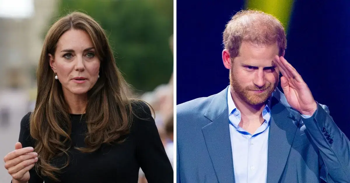 Split photos of Princess Kate and Prince Harry