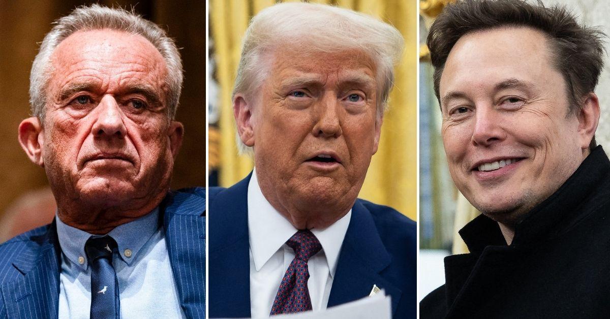 Split photo of Robert F. Kennedy Jr., Donald Trump, Elon Musk.