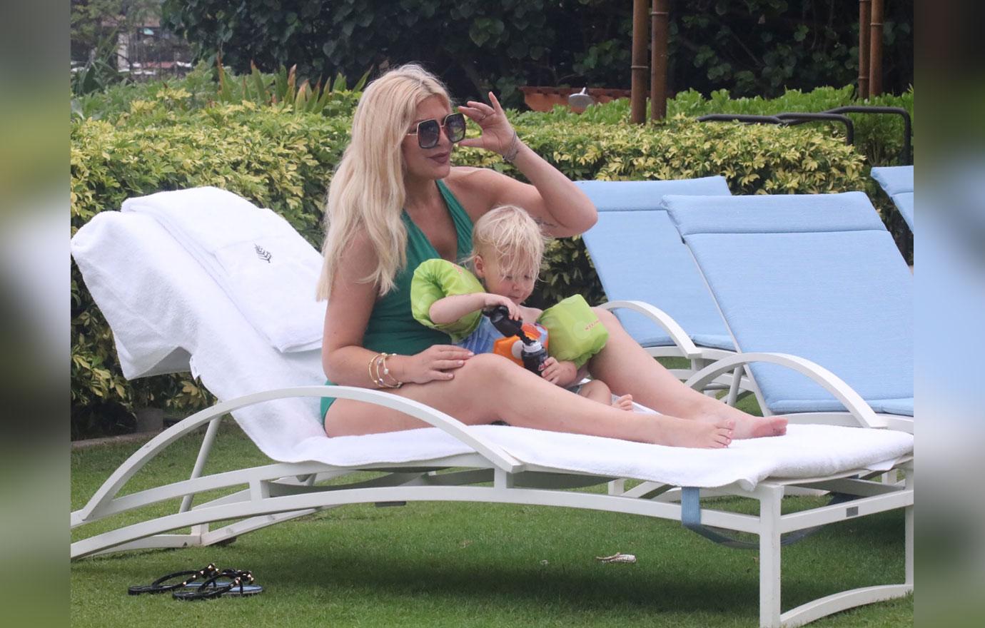 Tori Spelling With Son Beau Amid Financial Problems