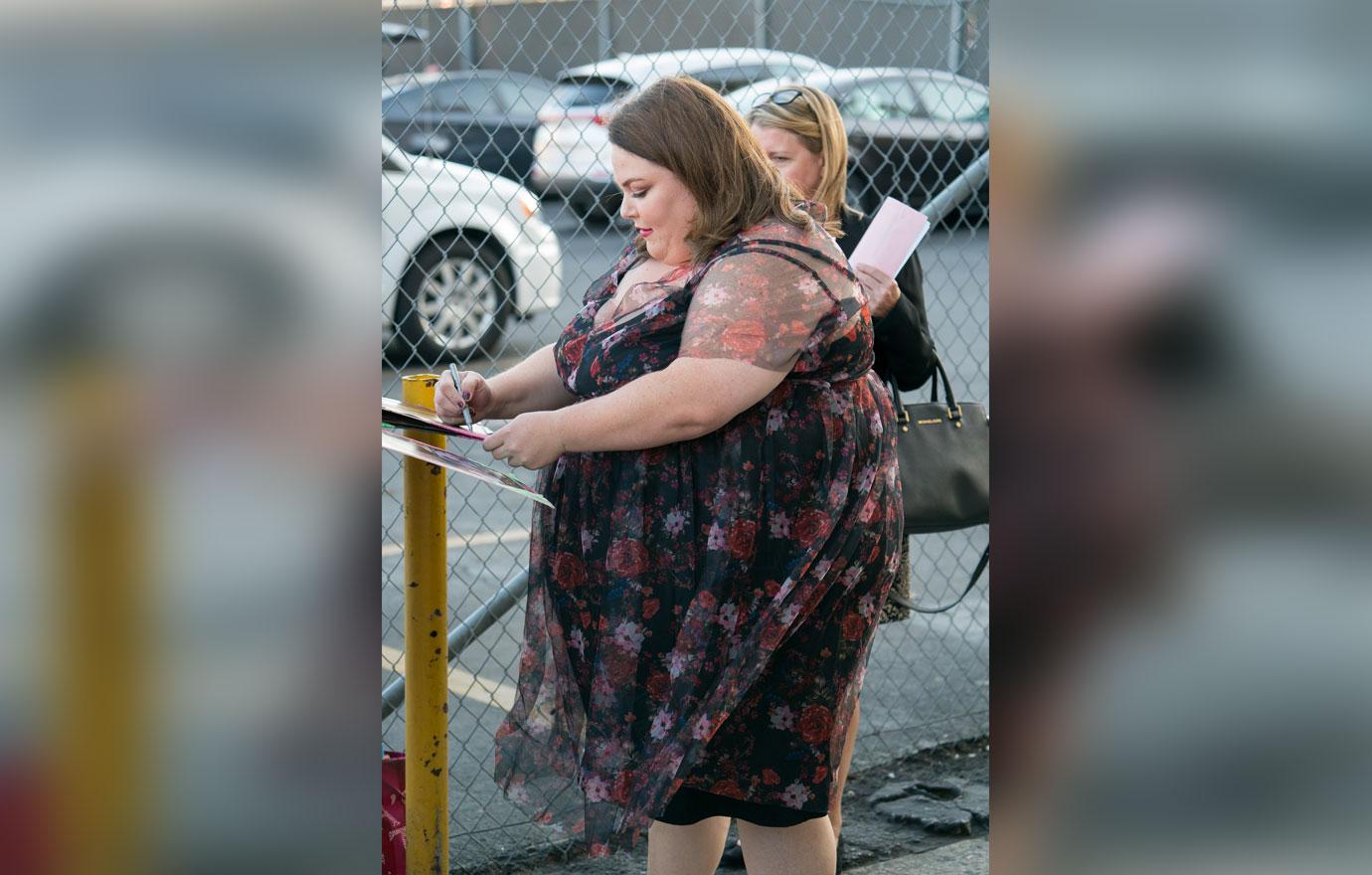 Chrissy Metz smiles dress Jimmy Kimmel