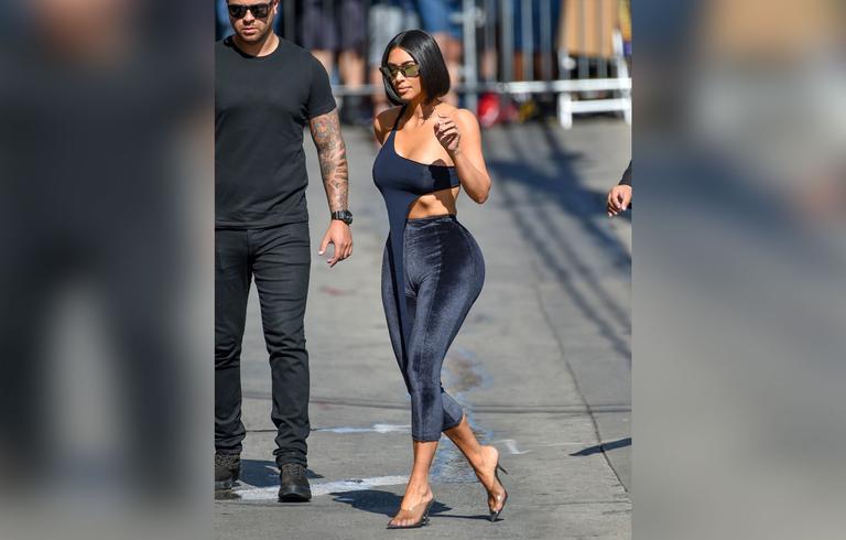 Kim Kardashian's Ribs Pop Out Of Outfit After Skinny Comments