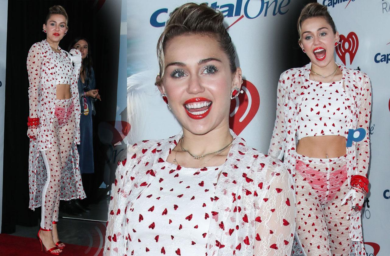 Miley Cyrus Red Underwear Wardrobe Malfunction