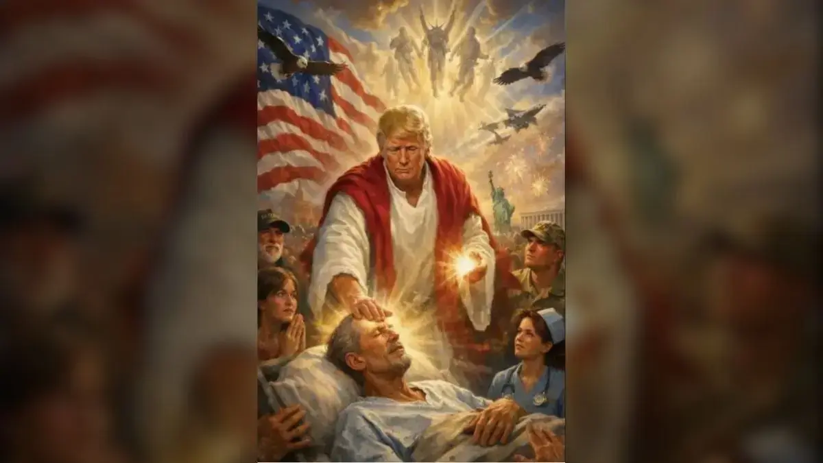 Donald Trump claimed he thought he was depicted as a doctor, not Jesus Christ.